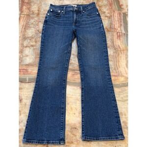 Madewell Kick Out Flared Jeans Womens Blue Whiskered Denim Mid-Rise 5-Pocket 23